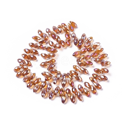 Electroplate Glass Faceted Teardrop Beads Strands EGLA-D014-33-1