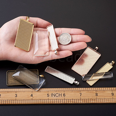 DIY Rectangular Pendant Making Kits DIY-TA0008-91-1