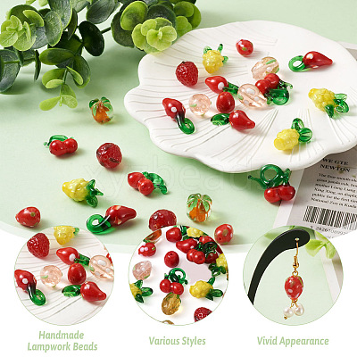 54pcs 9 style Handmade Lampwork Beads LAMP-PJ0001-01-1