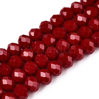 Opaque Solid Color Imitation Jade Glass Beads Strands EGLA-A044-P8mm-D02-1