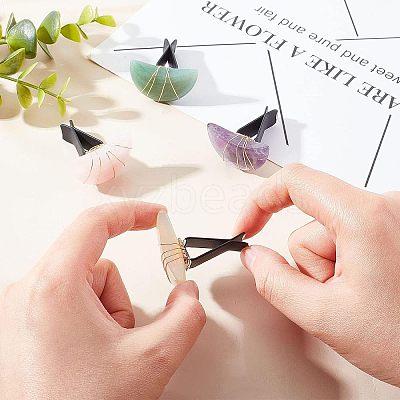 4Pcs Moon Gemstone Car Air Vent Clips AJEW-PH00496-02-1