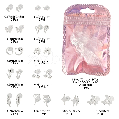 2 Pairs Alloy Stud Earrings for Women EJEW-FS0001-27D-1