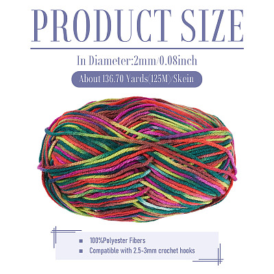 Light Gradient Segment Dyed Polyester Yarn DIY-TADJ0002-005L-1