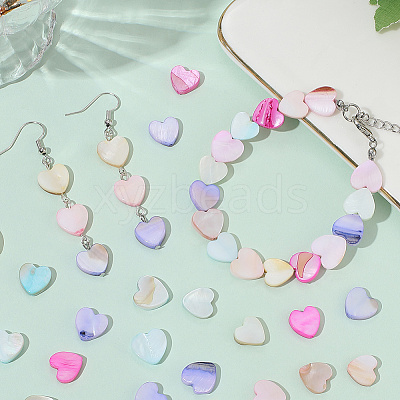 2 Strands Macaron Color Natural Shell Beads Strands SHEL-SC0001-88B-1