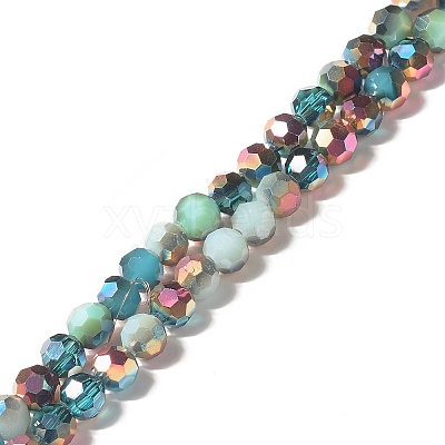 Transparent Electroplated Glass Beads Strands GLAA-G097-04C-1