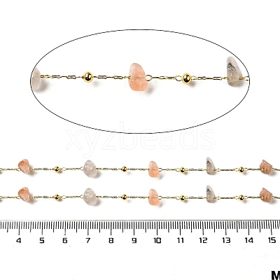 Handmade Natural Rutilated Quartz Chip Beaded Chains CHC-F020-09G-04-1