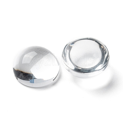 Transparent Half Round Glass Cabochons X-GGLA-R027-18mm-1