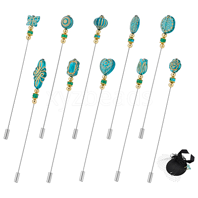 10Pcs Brass Brooches AJEW-PH01694-1