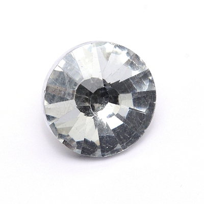 Glass Rhinestone Button BUTT-WH0015-21E-01-1