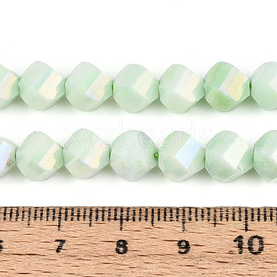 Anti-Tarnish Electroplate Glass Beads Strands GLAA-T025-8mm-14E-1