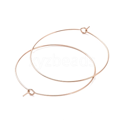 Ion Plating(IP) 316L Surgical Stainless Steel Hoop Earring Findings STAS-D164-06RG-1