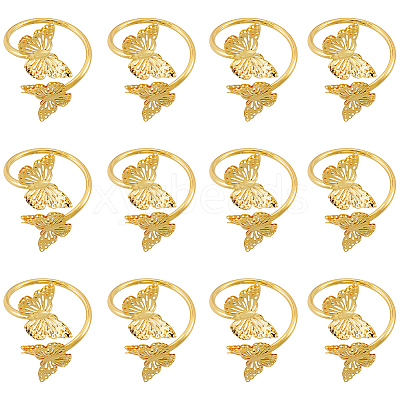 Butterfly Iron Napkin Rings AJEW-WH20070-109G-1