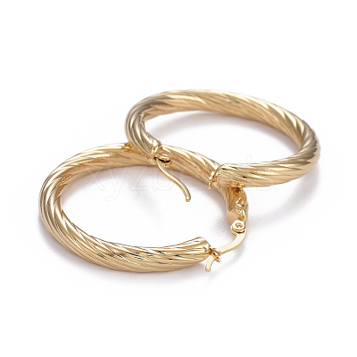304 Stainless Steel Hoop Earrings EJEW-L232-034A-G-1