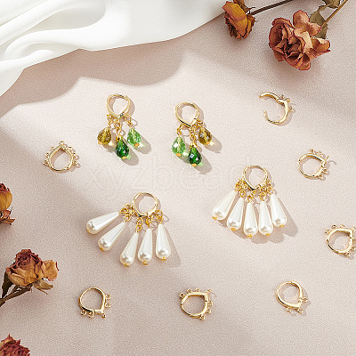 12Pcs 3 Style Brass Hoop Earring Findings KK-BC0012-37-1
