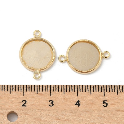 Flat Round Brass Connector Cabochon Settings KK-K414-13D-G-1