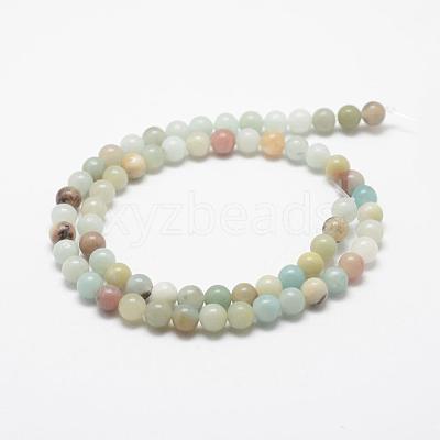 Natural Flower Amazonite Beads Strands X-G-G697-F06-4mm-1
