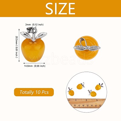 10Pcs Apple Gemstone Charm Pendant Crystal Quartz Healing Natural Stone Pendants Pink Silver Buckle for Jewelry Necklace Earring Making Crafts JX525G-1
