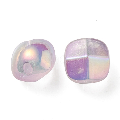 UV Plating Luminous Transparent Acrylic Beads OACR-P010-01D-1