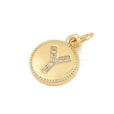 Brass Micro Pave Clear Cubic Zirconia Charms CU-CBA56CE-12G-Y-1