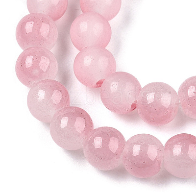 Baking Paint Imitation Jade Glass Round Bead Strands DGLA-N003-10mm-03-1