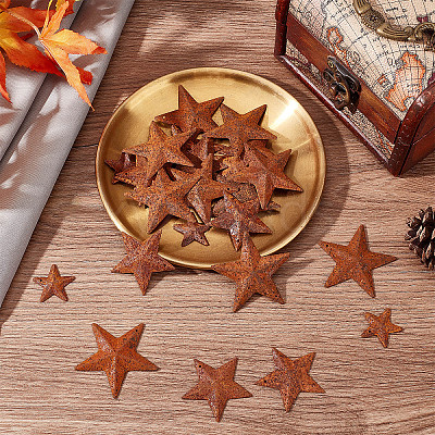 30Pcs 3 Style Rust Iron Pendants IFIN-GF0001-28-1