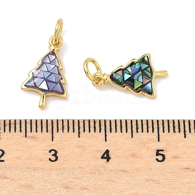 Christmas Brass Enamel Pendants KK-H534-08G-1