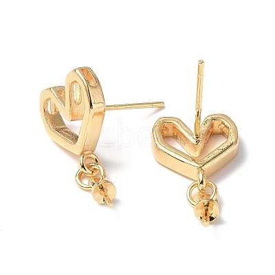 Brass Stud Earring Findings KK-B063-09G-1