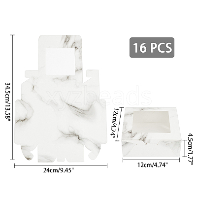 Marble Pattern Paper Cardboard Jewelry Boxes CON-FH0001-28-1