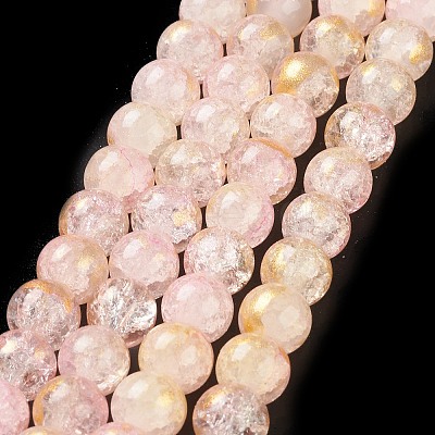 Baking Paint Crackle Glass Bead Strands X1-DGLA-R053-03E-1