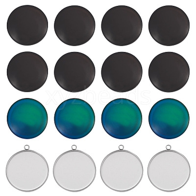 10Pcs 304 Stainless Steel Pendant Cabochon Settings DIY-TA0015-76A-1