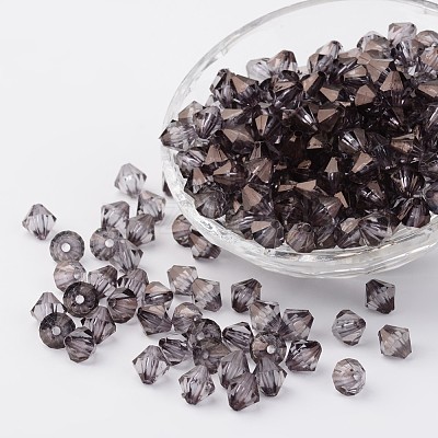 Faceted Bicone Transparent Acrylic Beads X-DBB4mm-60-1