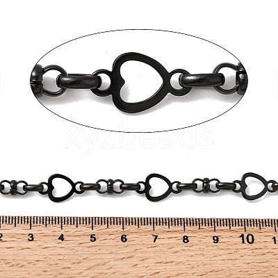 304 Stainless Steel Heart Link Chains CHS-K024-04EB-1