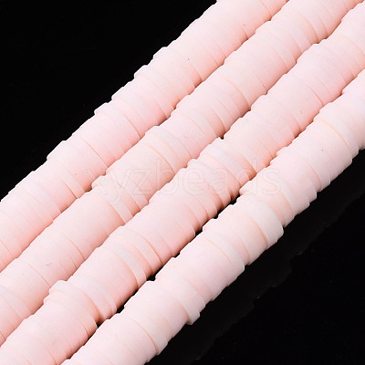 Flat Round Handmade Polymer Clay Beads CLAY-R067-6.0mm-27-1