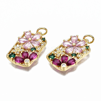 Brass Micro Pave Cubic Zirconia Pendants ZIRC-Q200-010-NF-1
