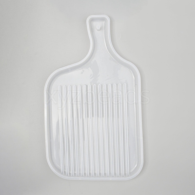 Rectangle with Stripe Handle Dinner Plate Silicone Molds DIY-L021-55-1