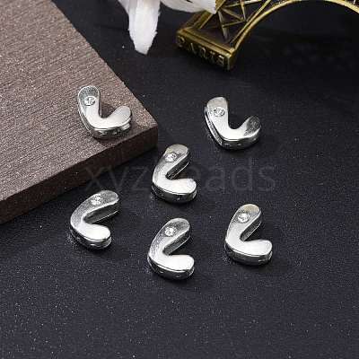 Letter Slider Beads for Watch Band Bracelet Making ALRI-O012-L-NR-1