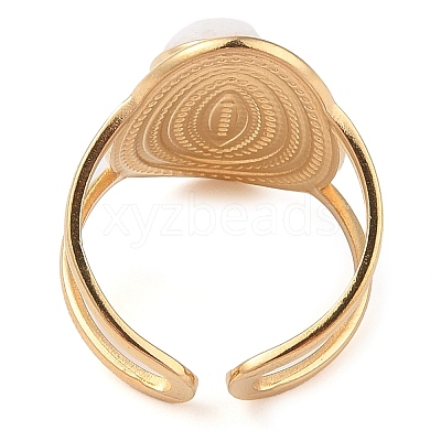 Oval Natural White Jade Finger Rings RJEW-Z057-14G-09-1
