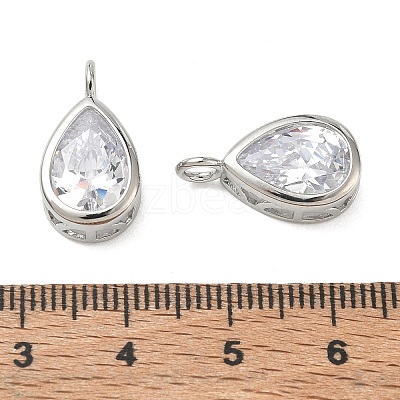 Brass Pave Clear Cubic Zirconia Pendants CU-CBA42CA-04D-P-1