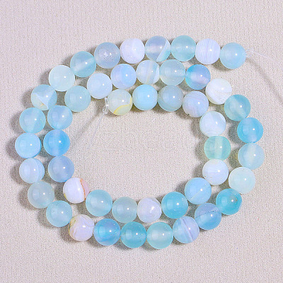 Natural Striped Agate/Banded Agate Bead Strands X-G-K155-A-8mm-04-1
