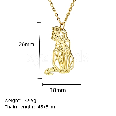 Real 18K Gold Plated 304 Stainless Steel Pendant Necklace GF1493-10-1