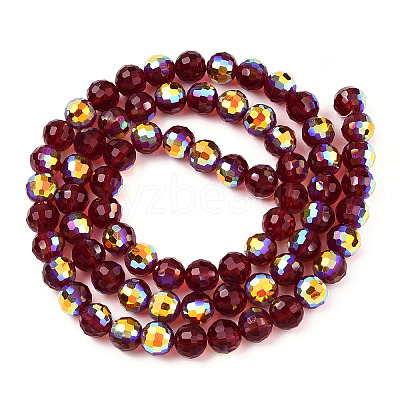Transparent Electroplate Glass Beads Strands EGLA-N012-001-B01-1