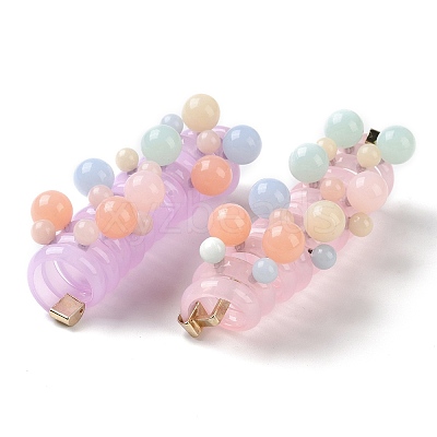 Imitation Jelly Plastic & Alloy Spiral Hair Tie for Women & Girl MRMJ-M004-01-1