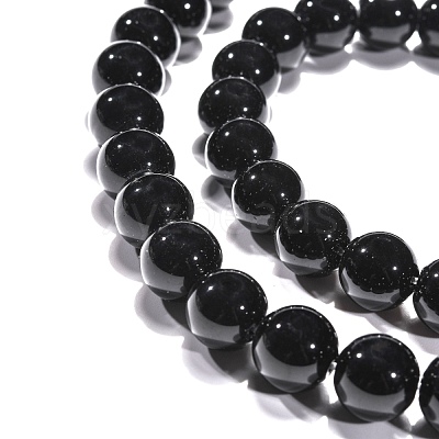 Synthetic Black Stone Beads Strands GSR12mmC044-1