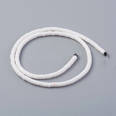 Flat Round Handmade Polymer Clay Bead Spacers X-CLAY-R067-3.0mm-17-1