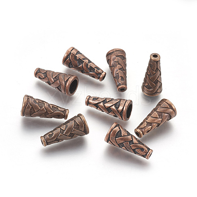Tibetan Style Alloy Bead Cone TIBEB-00821-R-NR-1