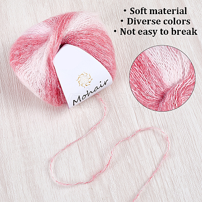 4 Skeins 2 Colors Segment Dyed Mohair Yarn OCOR-CY0002-51A-1