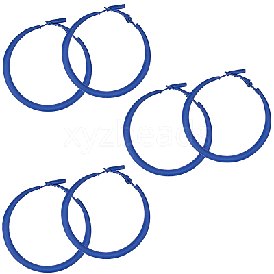 3 Pairs Spray Painted Alloy Hoop Earrings EJEW-SP0001-21B-1