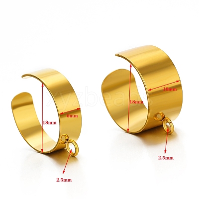 Stainless Steel Open Cuff Rings Findings PW-WG42602-01-1