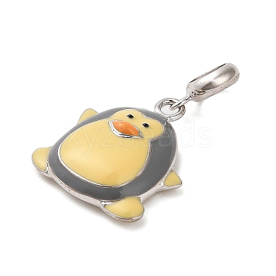 Rhodium Plated 925 Sterling Silver Enamel European Dangle Charms LS-STER-P062-01C-02-1