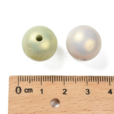 UV Plating & Spray Painted Opaque Acrylic Beads OACR-G047-01-1